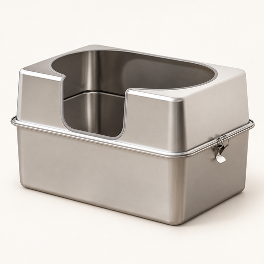 Extra-Large Stainless Steel Cat Litter Pan - main product view
