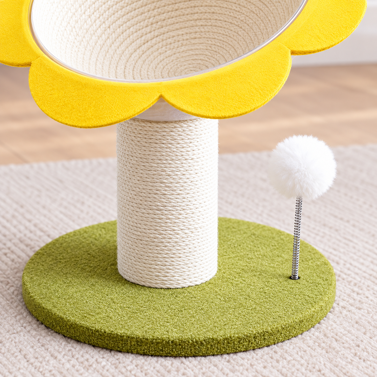 Sunflower Cat Scratching Post with Lounge Bed - product view 5