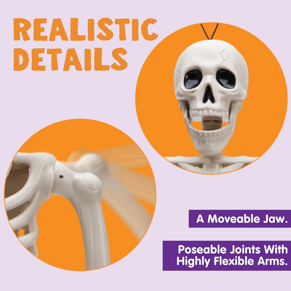 Posable Halloween Hanging Skeletons, Set of 5