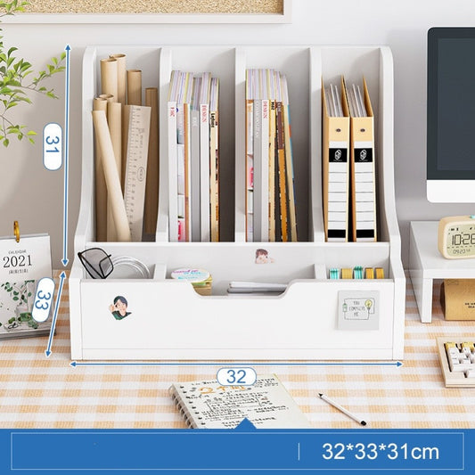 MDF Desktop File Organizer with Shelf, Tray and Drawer Options