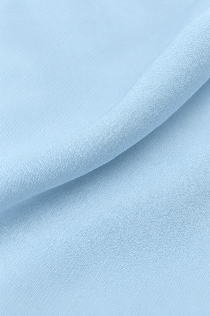 Puff-Sleeve Bow-Back Mini Dress - Light Blue - product view 5