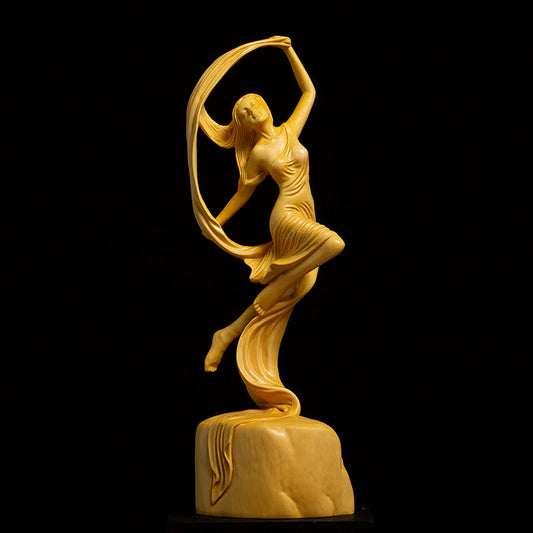 Ribbon Dancer Wood Figurine