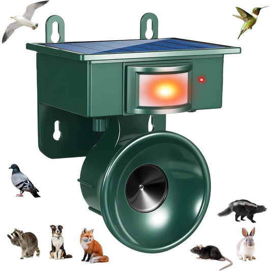2026 New Solar Soundwave Technology Bird Repeller Outdoor, Woodpecker Deterrent for House, Pigeon Bird Deterrents for