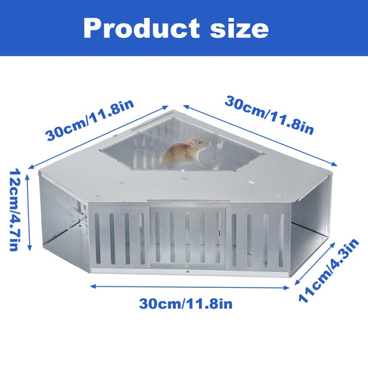 Reusable Automatic Mouse Trap, Two-Way Combination Continuous Mouse Trap Cage, Suitable for Indoor And Outdoor Use (Large)