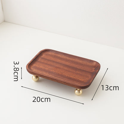 Footed Wooden Jewelry Tray