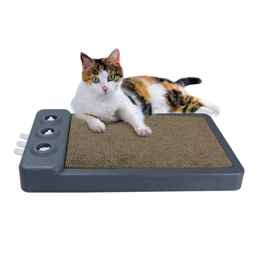 Corrugated Cat Scratching Board with Shaped Frame - View 1