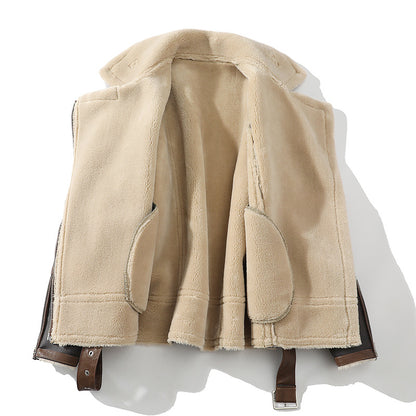 Men's Fleece-Lined Aviator-Style Jacket