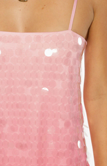 Sansone pink ombre sequin mini dress fabric detail