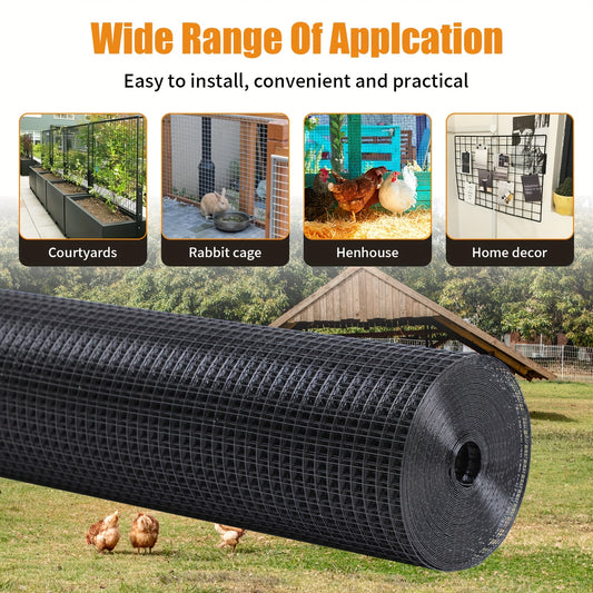 [Vinyl Coated Wire Fence] Black Hardware Cloth HOME PVC Vinyl Coated Weld Wire Fence Chicken Wire Mesh Roll19 Gauge Garden