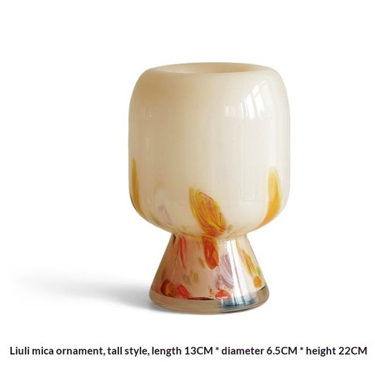 Decorative Glass Vase with Colorful Base