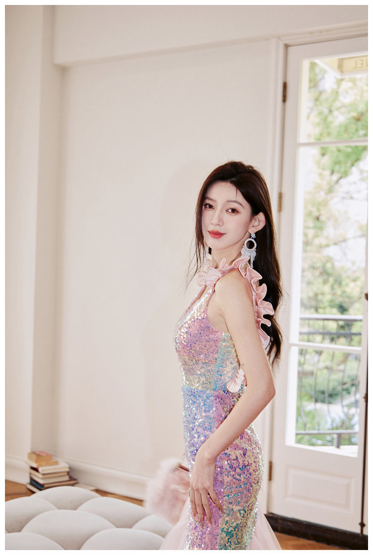 Pink Camisole Evening Dress
