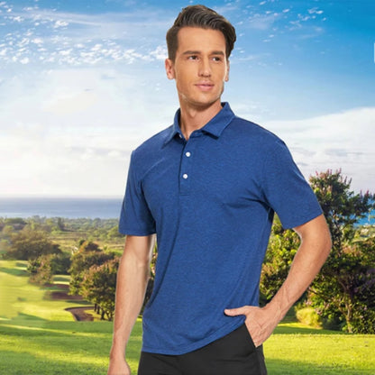 Men's Heathered Short-Sleeve Polo Shirt