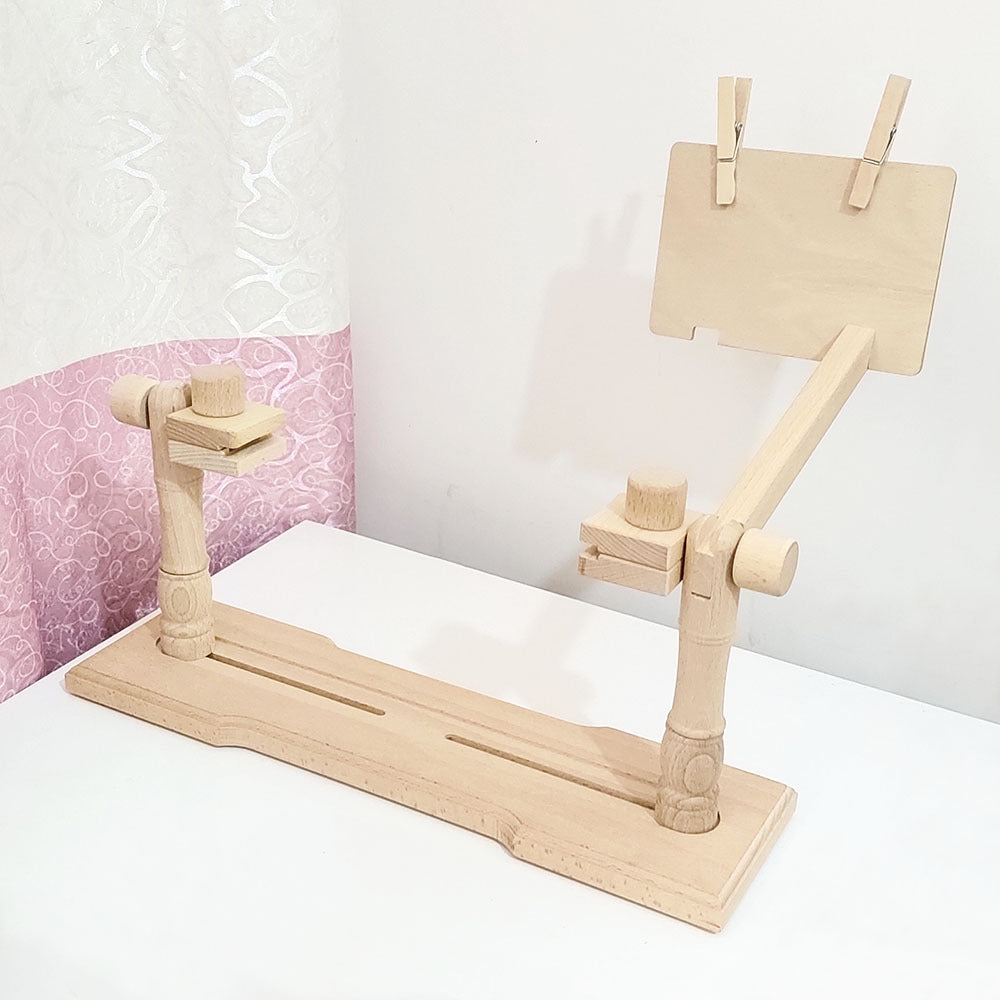 Beech Wood Desktop Embroidery Stand — 43 cm Model