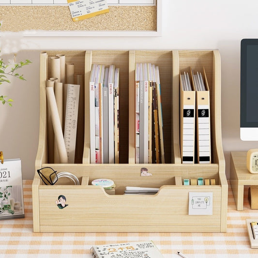 MDF Desktop File Organizer with Shelf, Tray and Drawer Options