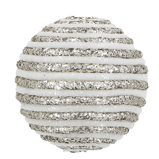 Silver Christmas Ball Ornaments, 3.9 Inch, Set of 12