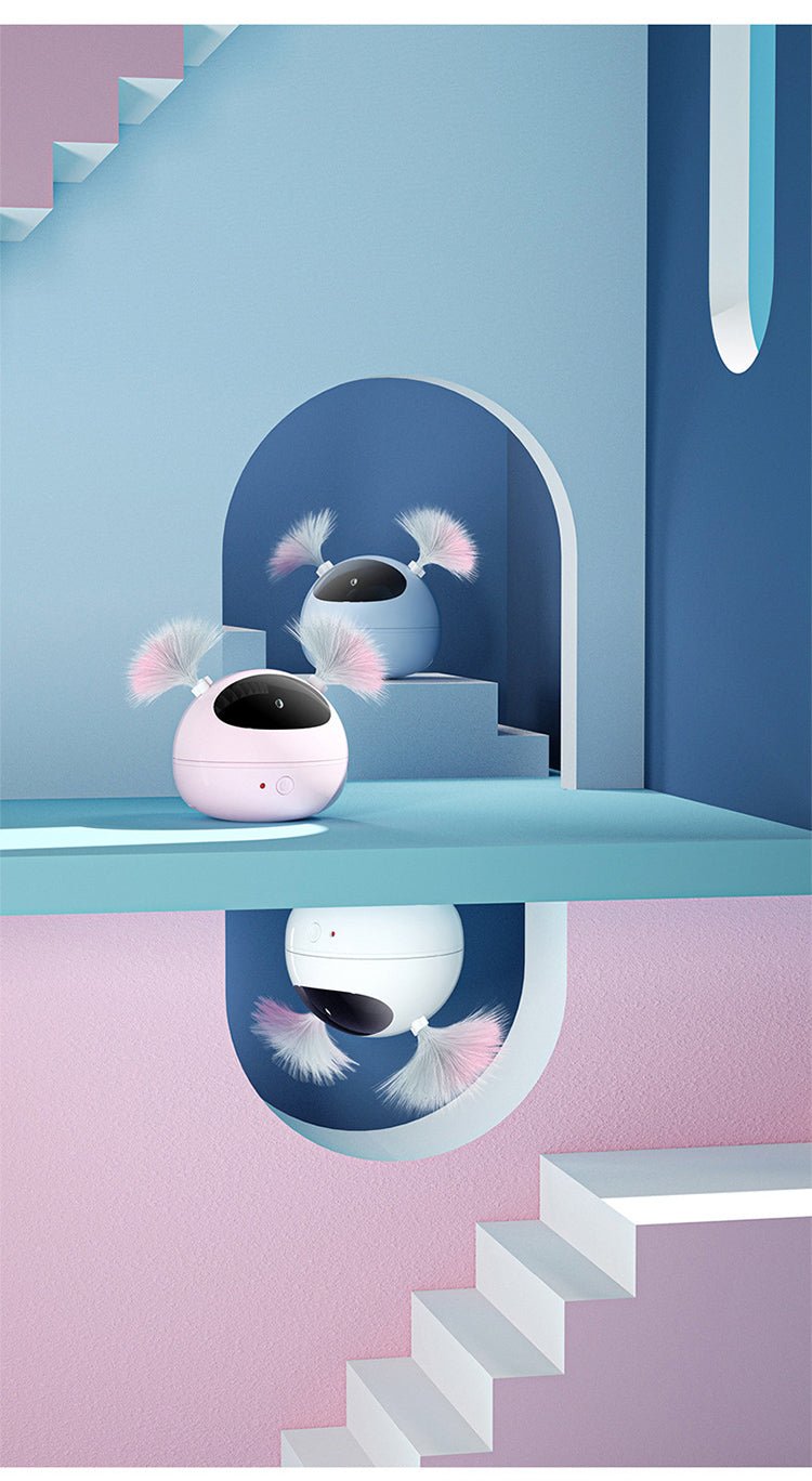 Interactive Cat Toy with Feather Teasers and Laser - View 12