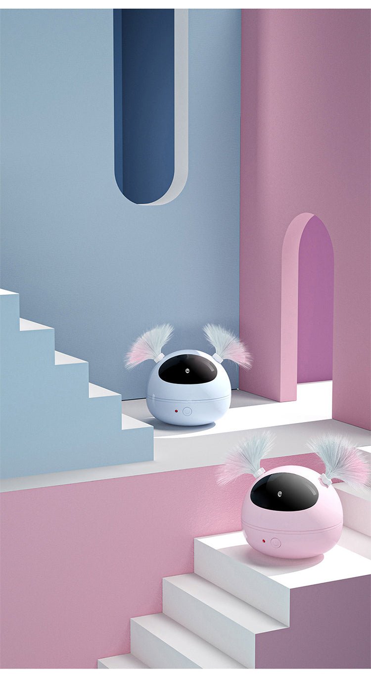 Interactive Cat Toy with Feather Teasers and Laser - View 14