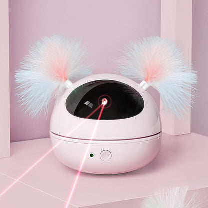 Interactive Cat Toy with Feather Teasers and Laser - View 10