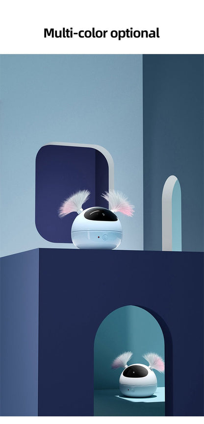 Interactive Cat Toy with Feather Teasers and Laser - View 9