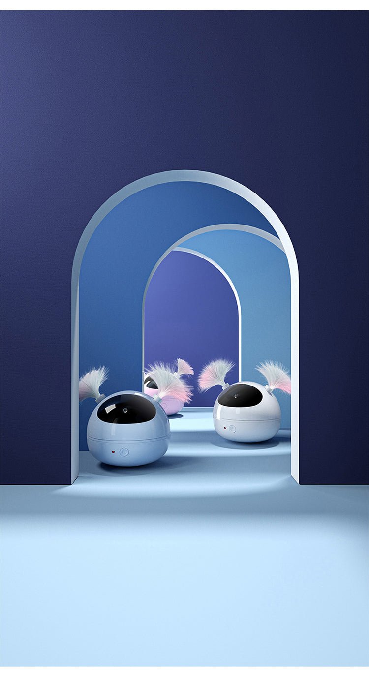 Interactive Cat Toy with Feather Teasers and Laser - View 13