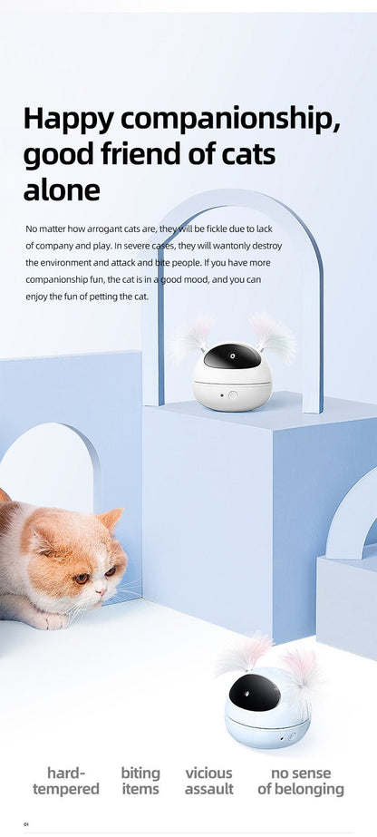 Interactive Cat Toy with Feather Teasers and Laser - View 7