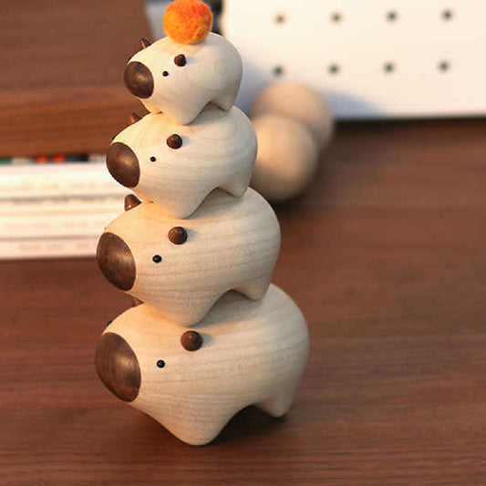 Stacking Capybara Wood Figurine Set