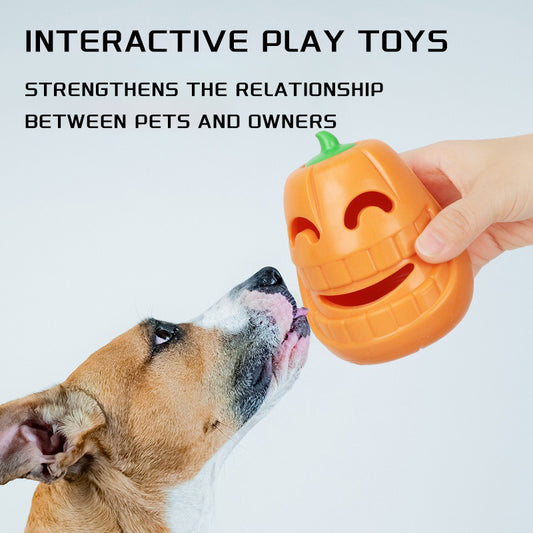 Pumpkin Shaped Dog Treat Toy