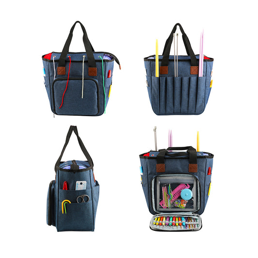 Yarn Project Tote with Front Tool Organizer