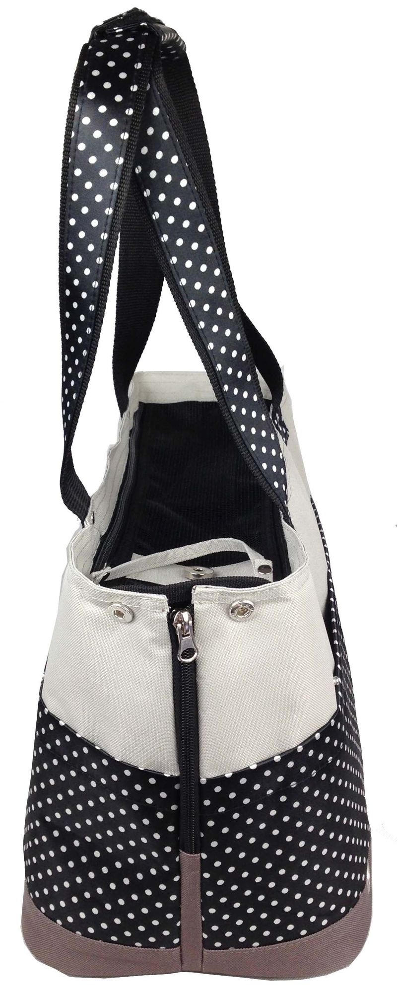 Polka-Dot Pet Tote with Mesh Top - View 4