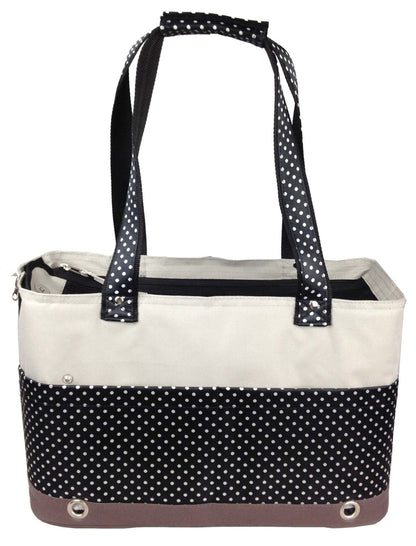 Polka-Dot Pet Tote with Mesh Top - View 1
