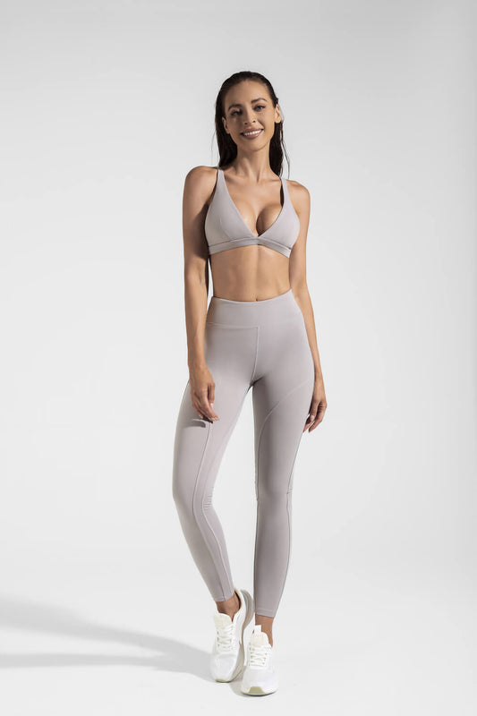 GlowTide Sports Bra - Medium Gray