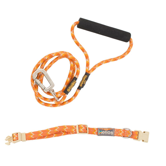 Orange Dog Collar and Leash Set with Padded Handle - View 1