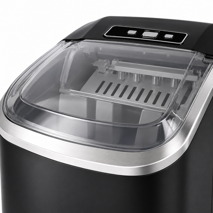 Black HZB-16M Countertop Bullet Ice Maker with Viewing Window - control and finish detail