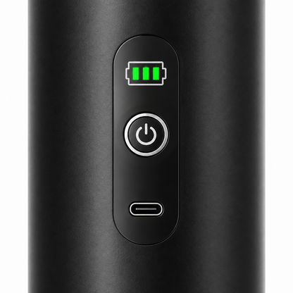 Black JN-02 Pro Portable Coffee Maker with LED Display - control and finish detail