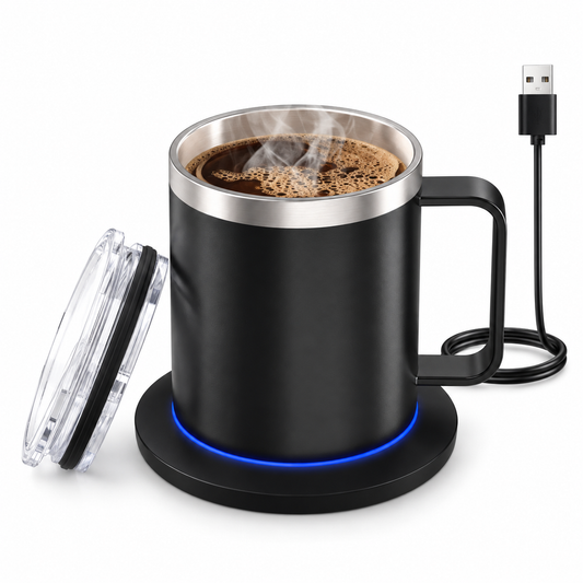 Black M9 300 mL Heated Mug with Warming Base - product view