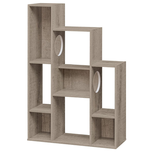 Cat Bookshelf with Climbing Openings and Storage Compartments - View 1