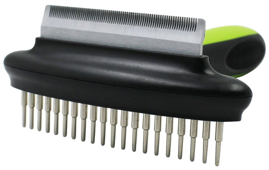 Double-Sided Pet Undercoat Rake with Flexible Hinge - View 1