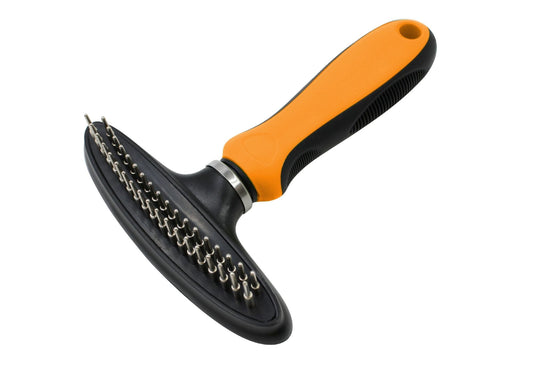 Dual-Row Pet Grooming Rake with Flexible Hinge - View 1