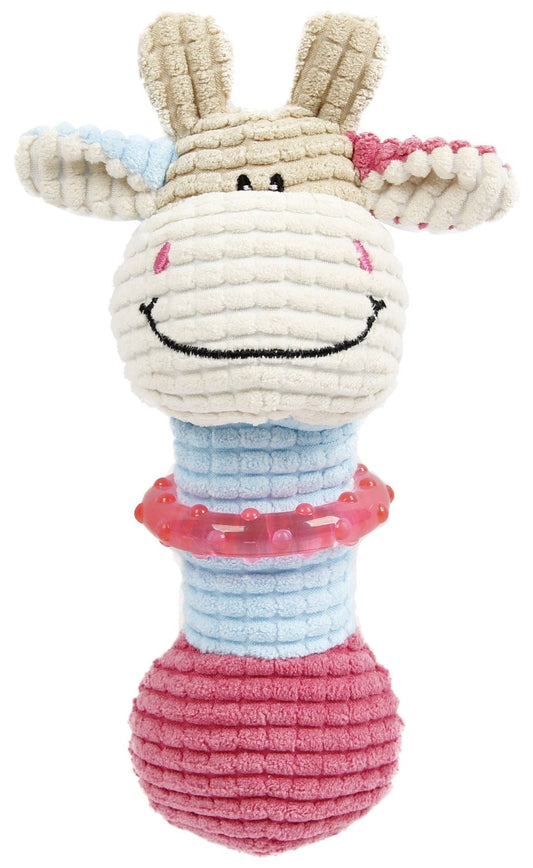 Plush Giraffe Dog Toy with Textured Ring - View 1