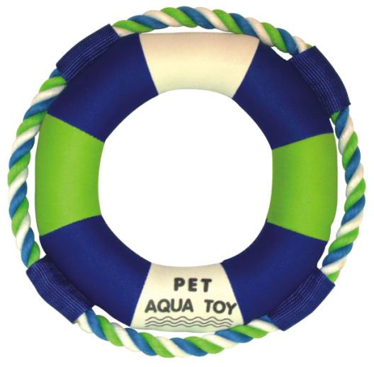 Ring-Shaped Squeaky Dog Toy with Jute Rope - View 1