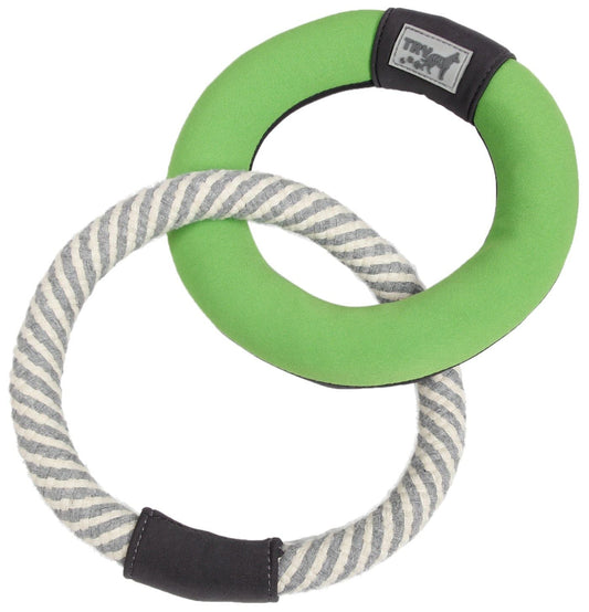 Double Ring Dog Toy with Jute Rope - View 1