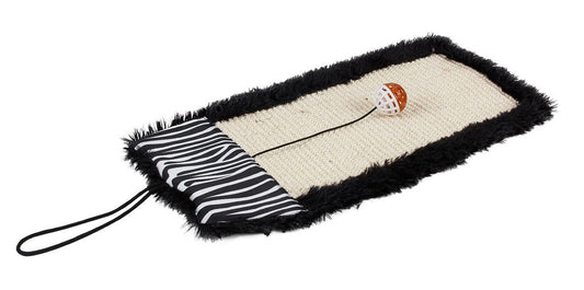 Hanging Sisal and Jute Cat Scratching Mat with Toy - View 1