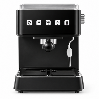 Black QF-G18B Touch-Control Espresso Machine with Steam Wand - product view