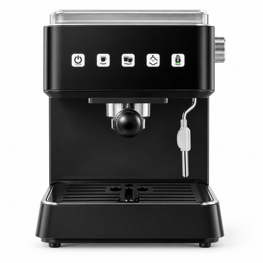 Black QF-G18B Touch-Control Espresso Machine with Steam Wand - product view