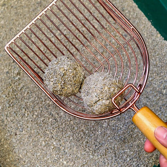 Rose-Gold Metal Litter Scoop with Wooden Handle - View 2