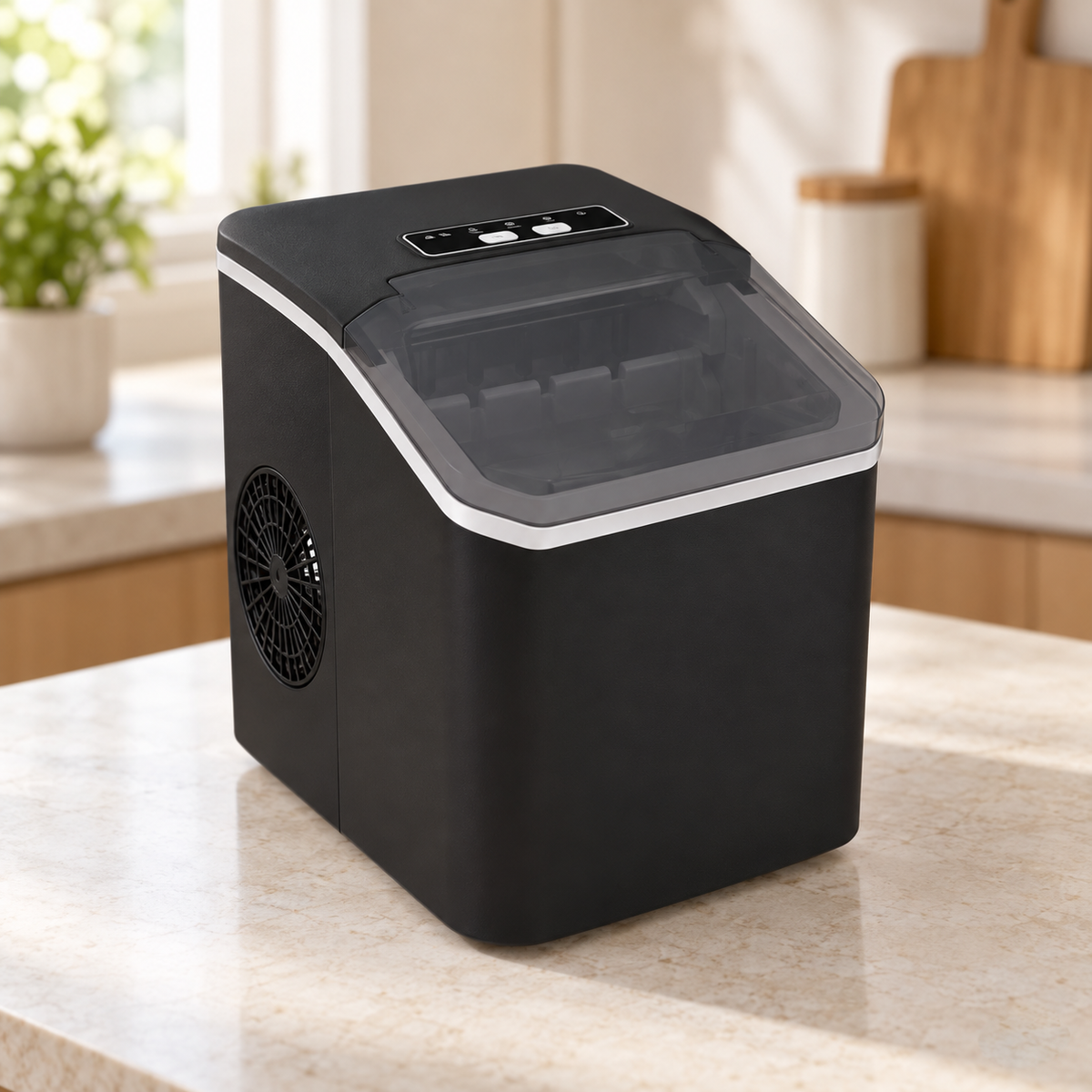 Black YH-16M Countertop Bullet Ice Maker with Touch Controls - lifestyle view