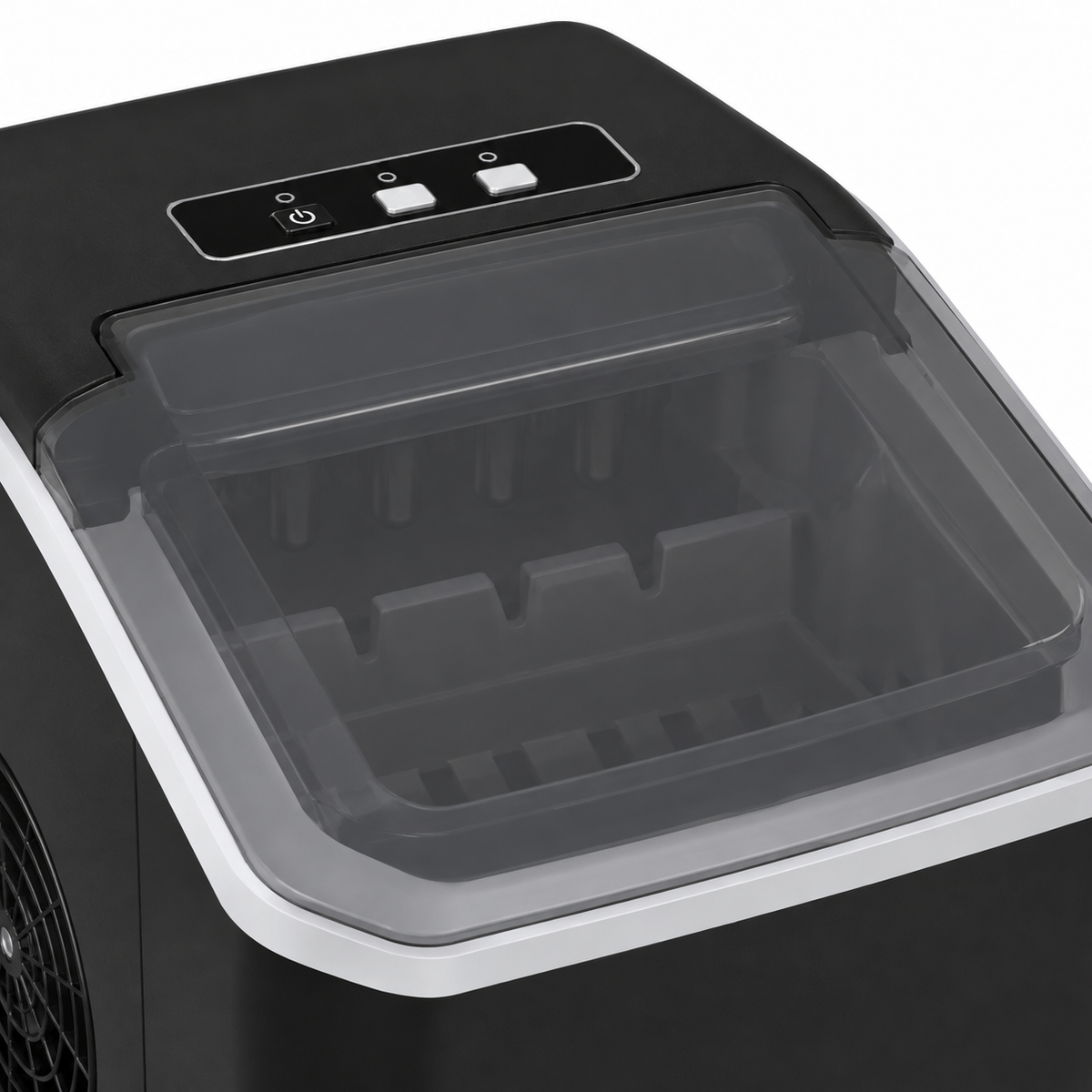 Black YH-16M Countertop Bullet Ice Maker with Touch Controls - control and finish detail
